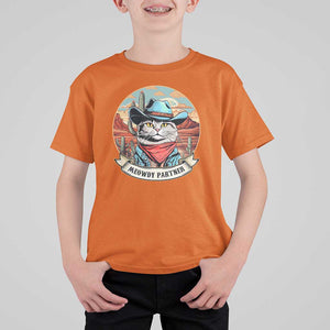 Meowdy Partner T Shirt For Kid Cowboy Cat Country Western Pet Owner TS11 Orange Print Your Wear