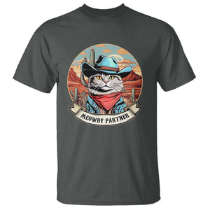 Meowdy Partner T Shirt Cowboy Cat Country Western Pet Owner TS11 Dark Heather Print Your Wear