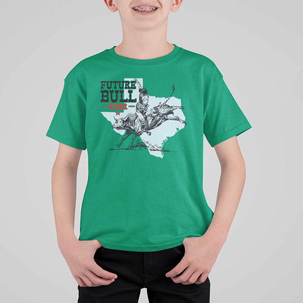 Future Bull Rider T Shirt For Kid Rodeo Cowboy Western Texas TS11 Irish Green Print Your Wear