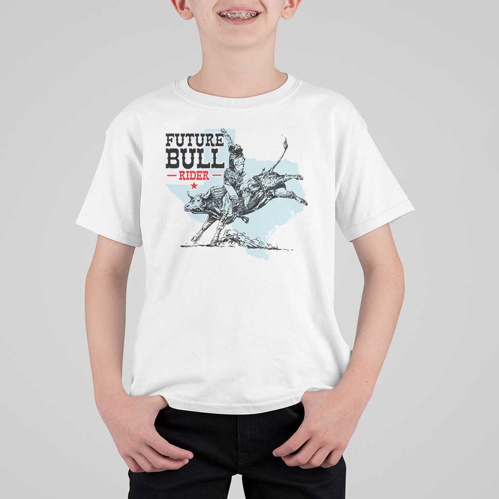 Future Bull Rider T Shirt For Kid Rodeo Cowboy Western Texas TS11 White Print Your Wear