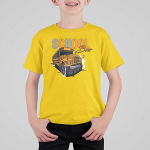 School Bus T Shirt For Kid Yellow Cool Bus Back To School TS11 Daisy Print Your Wear