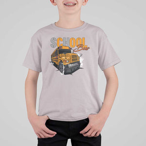 School Bus T Shirt For Kid Yellow Cool Bus Back To School TS11 Ice Gray Print Your Wear