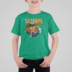 School Bus T Shirt For Kid Yellow Cool Bus Back To School TS11 Irish Green Print Your Wear