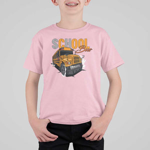 School Bus T Shirt For Kid Yellow Cool Bus Back To School TS11 Light Pink Print Your Wear