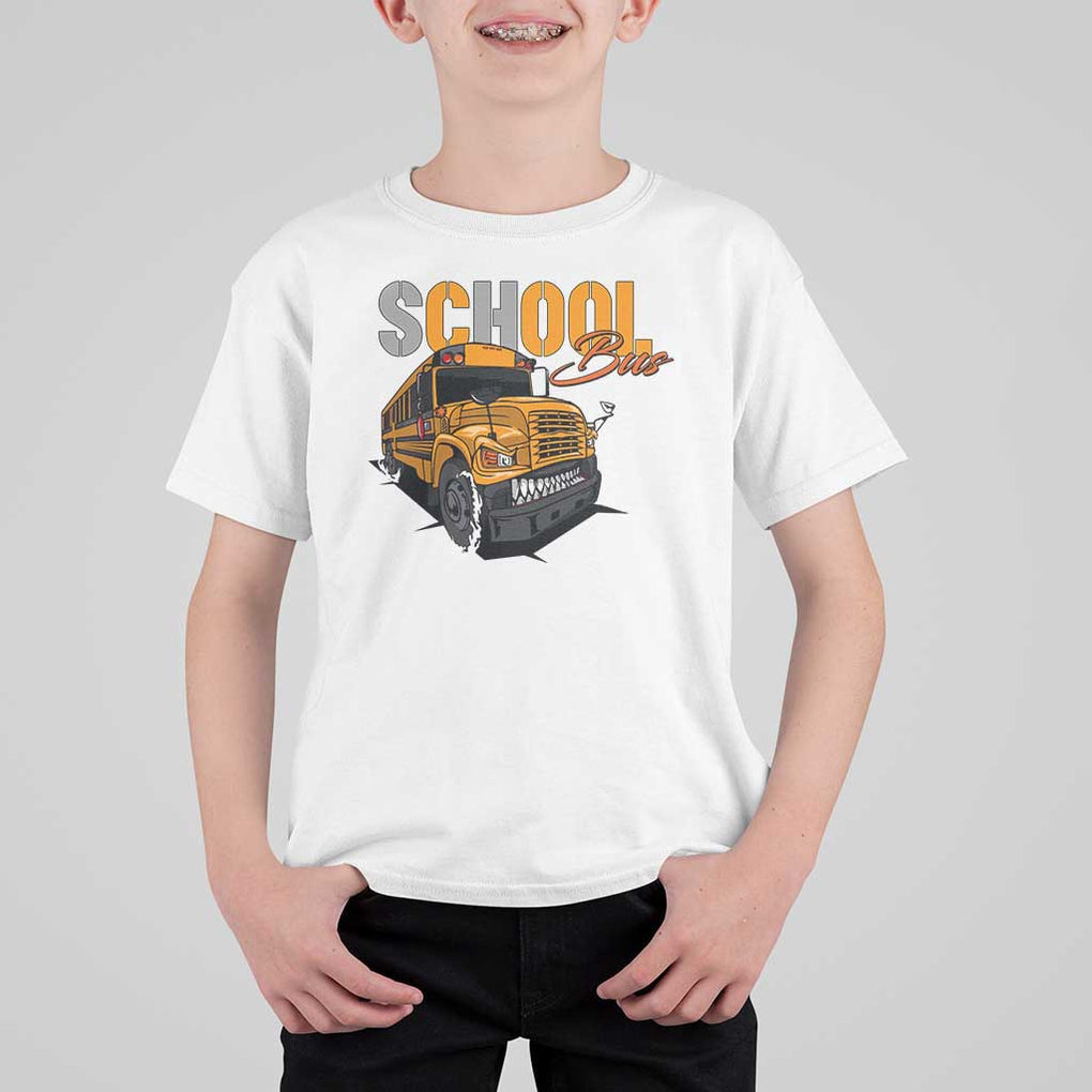 School Bus T Shirt For Kid Yellow Cool Bus Back To School TS11 White Print Your Wear
