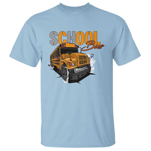School Bus T Shirt Yellow Cool Bus Back To School TS11 Light Blue Print Your Wear