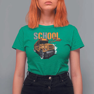 School Bus T Shirt For Women Yellow Cool Bus Back To School TS11 Irish Green Print Your Wear
