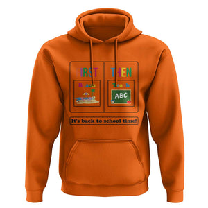 Teacher Hoodie First Beach Then Teach It's Back To School Time TS11 Orange Print Your Wear
