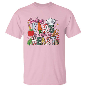 Lunch Lady T Shirt Feeding Kids Is A Work Of Heart TS11 Light Pink Print Your Wear