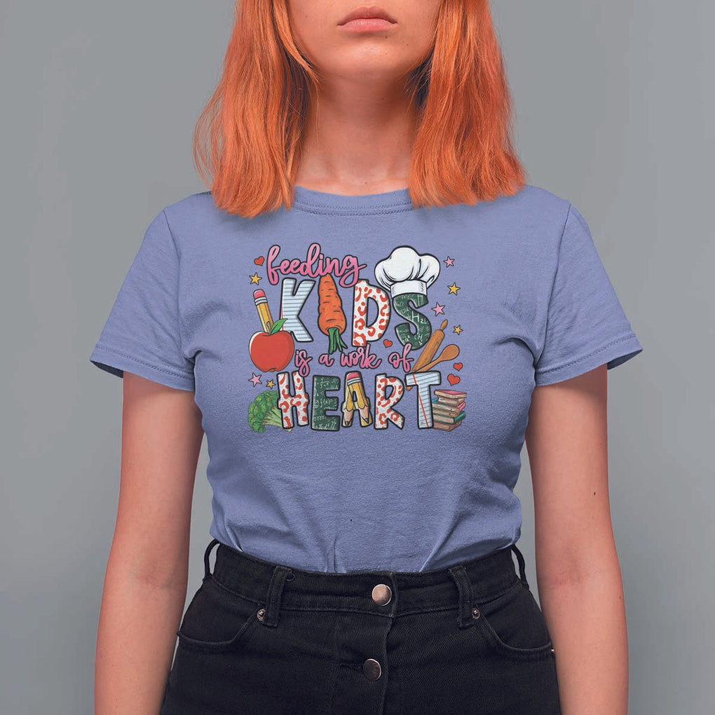 Lunch Lady T Shirt For Women Feeding Kids Is A Work Of Heart TS11 Violet Print Your Wear