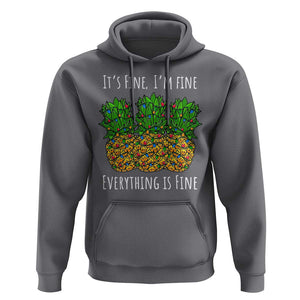 Funny Christmas In July Pineapple Hoodie It's Fine I'm Fine Everything Is Fine TS11 Charcoal Print Your Wear
