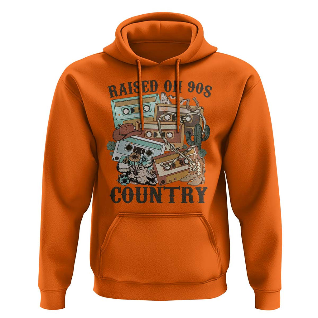 Funny Western Country Hoodie Raised On 90s Country Mixtape TS11 Orange Print Your Wear