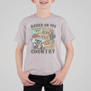 Funny Western Country T Shirt For Kid Raised On 90s Country Mixtape TS11 Ice Gray Print Your Wear