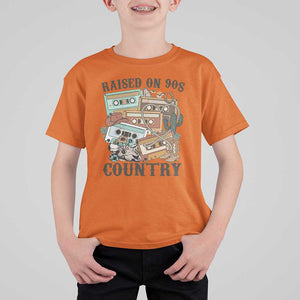 Funny Western Country T Shirt For Kid Raised On 90s Country Mixtape TS11 Orange Print Your Wear