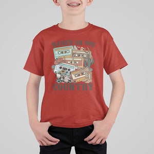 Funny Western Country T Shirt For Kid Raised On 90s Country Mixtape TS11 Red Print Your Wear