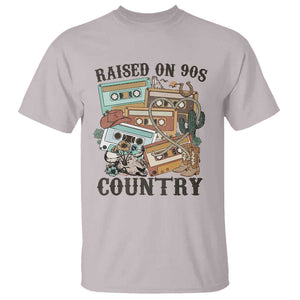 Funny Western Country T Shirt Raised On 90s Country Mixtape TS11 Ice Gray Print Your Wear