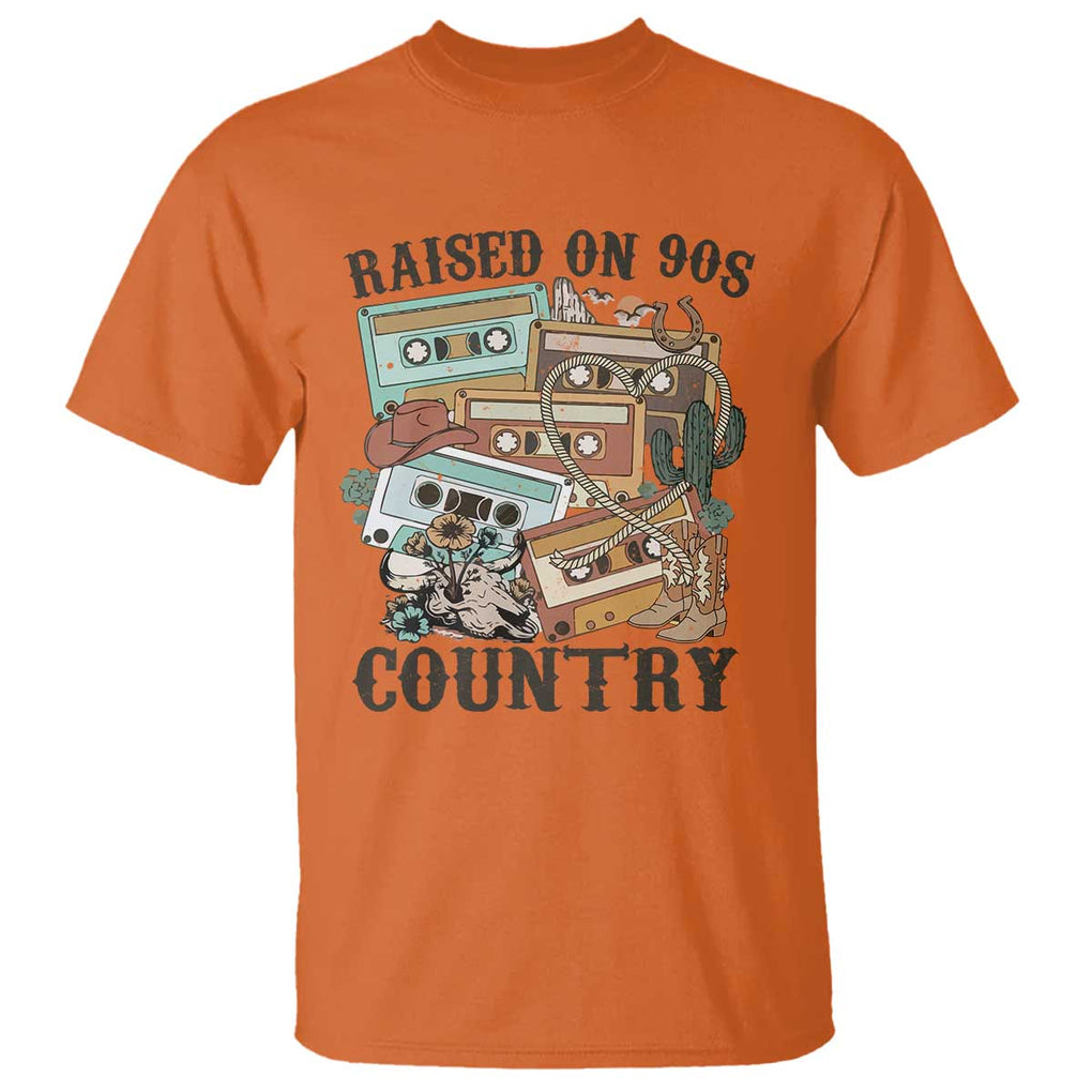 Funny Western Country T Shirt Raised On 90s Country Mixtape TS11 Orange Print Your Wear