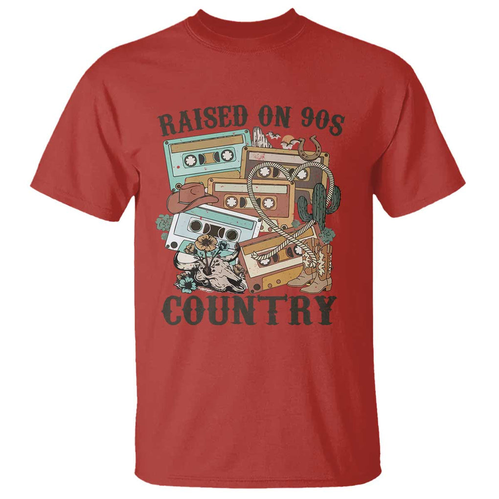 Funny Western Country T Shirt Raised On 90s Country Mixtape TS11 Red Print Your Wear