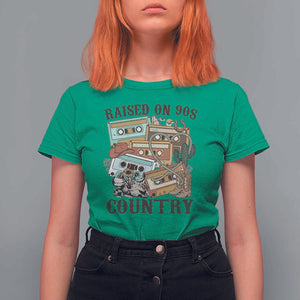 Funny Western Country T Shirt For Women Raised On 90s Country Mixtape TS11 Irish Green Print Your Wear