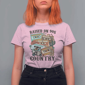 Funny Western Country T Shirt For Women Raised On 90s Country Mixtape TS11 Light Pink Print Your Wear