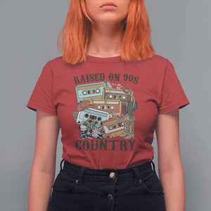 Funny Western Country T Shirt For Women Raised On 90s Country Mixtape TS11 Red Print Your Wear