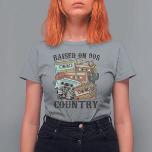 Funny Western Country T Shirt For Women Raised On 90s Country Mixtape TS11 Sport Gray Print Your Wear