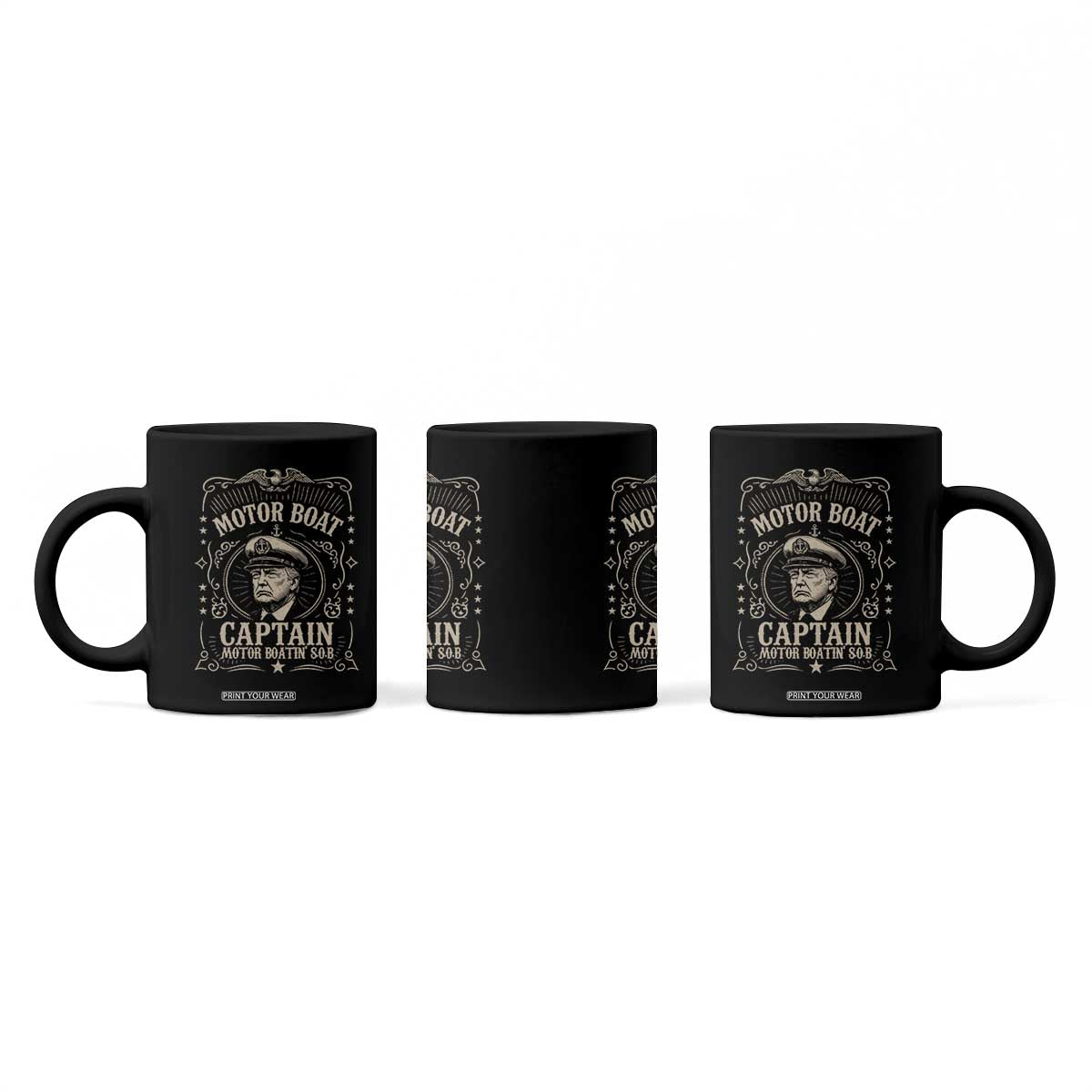 Funny Trump Boat Captain Coffee Mug Motor Boat Captain Motor Boatin SOB TS11 Print Your Wear