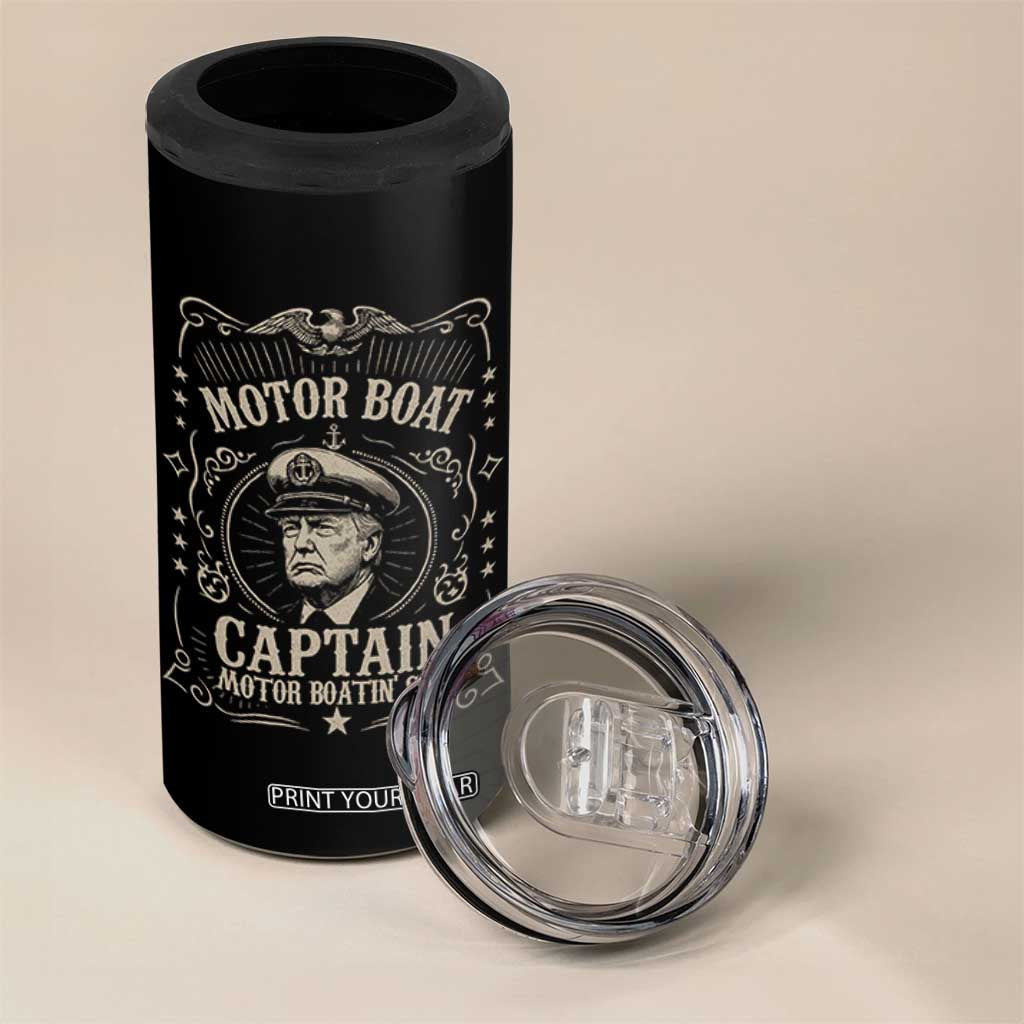 Funny Trump Boat Captain 4 in 1 Can Cooler Tumbler Motor Boat Captain Motor Boatin SOB TS11 Print Your Wear