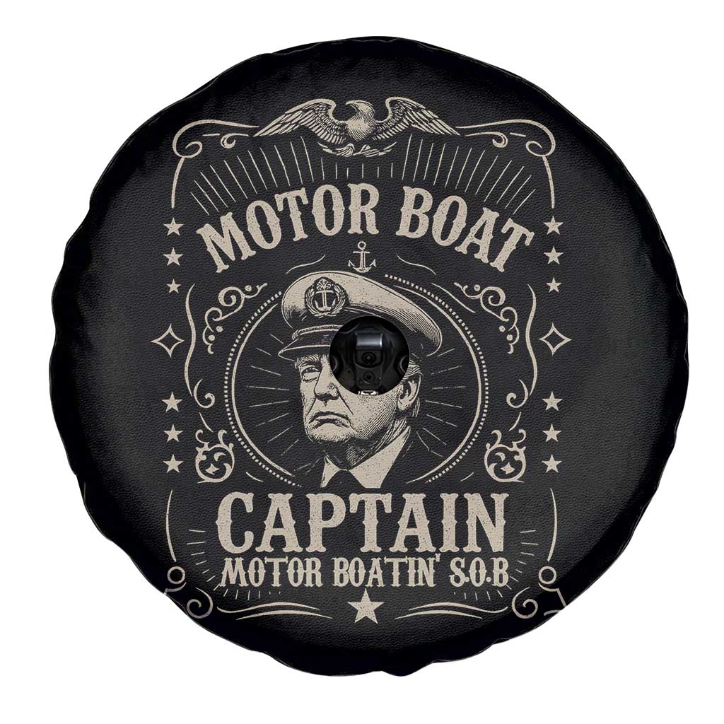 Funny Trump Boat Captain Spare Tire Cover Motor Boat Captain Motor Boatin SOB TS11 Print Your Wear