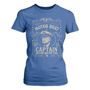 Funny Trump Boat Captain T Shirt For Women Motor Boat Captain Motor Boatin SOB TS11 Royal Blue Print Your Wear