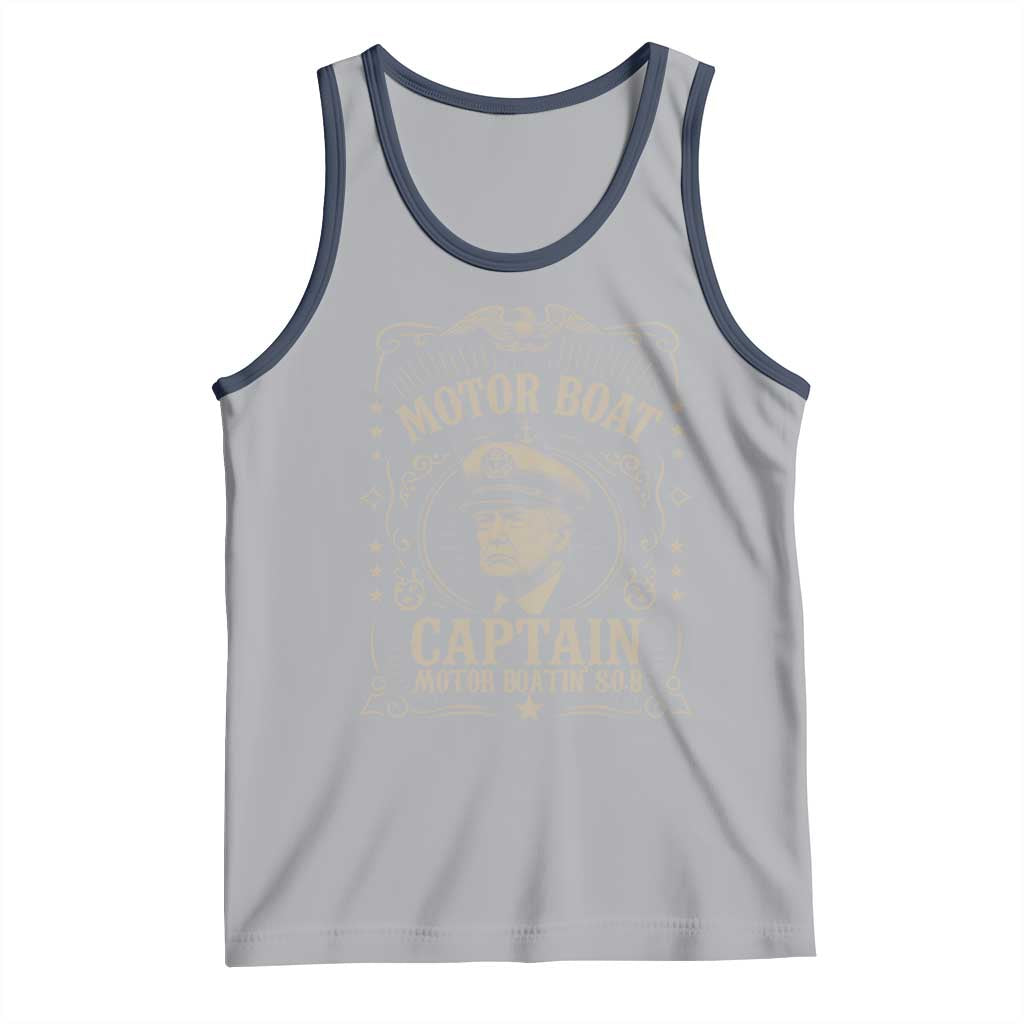 Funny Trump Boat Captain Tank Top Motor Boat Captain Motor Boatin SOB TS11 Athletic Heather Navy Print Your Wear