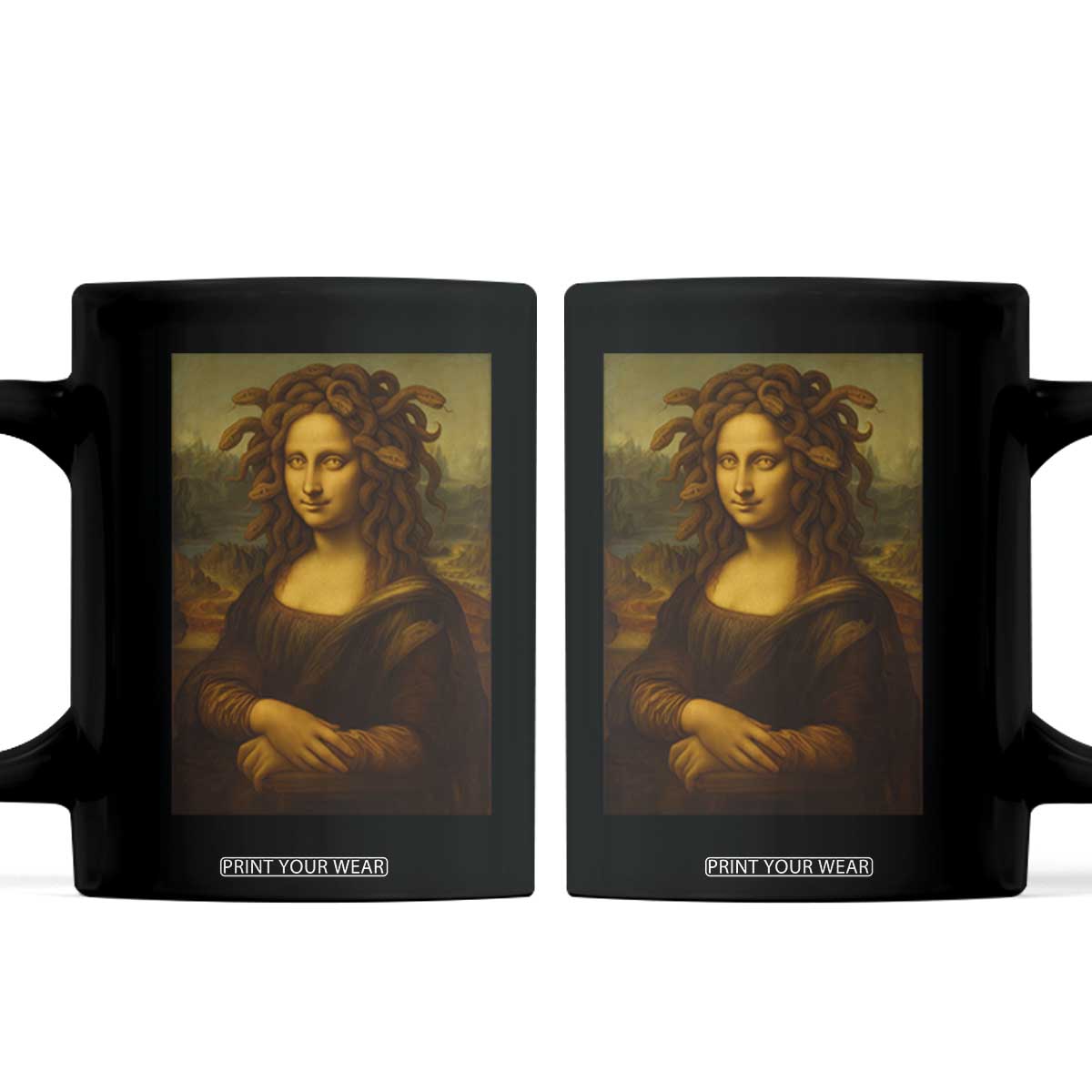 Medusa Mona Lisa Coffee Mug Greek Mythology Ancient TS11 Black Print Your Wear