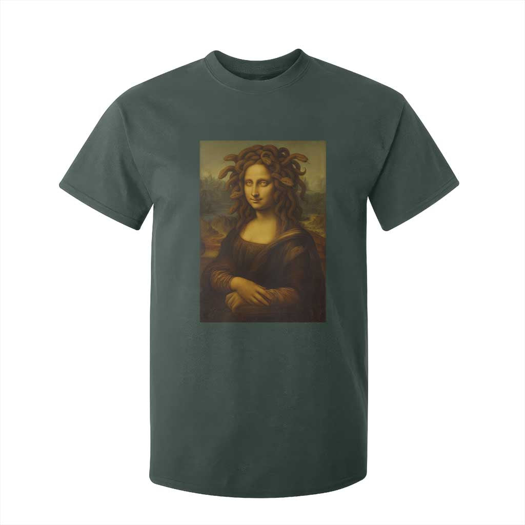 Medusa Mona Lisa T Shirt For Kid Greek Mythology Ancient TS11 Dark Forest Green Print Your Wear