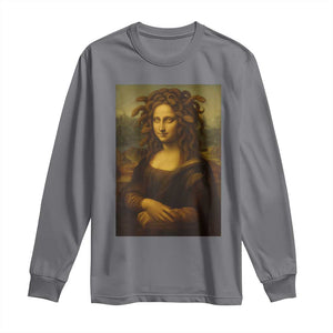 Medusa Mona Lisa Long Sleeve Shirt Greek Mythology Ancient TS11 Charcoal Print Your Wear