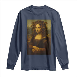 Medusa Mona Lisa Long Sleeve Shirt Greek Mythology Ancient TS11 Navy Print Your Wear