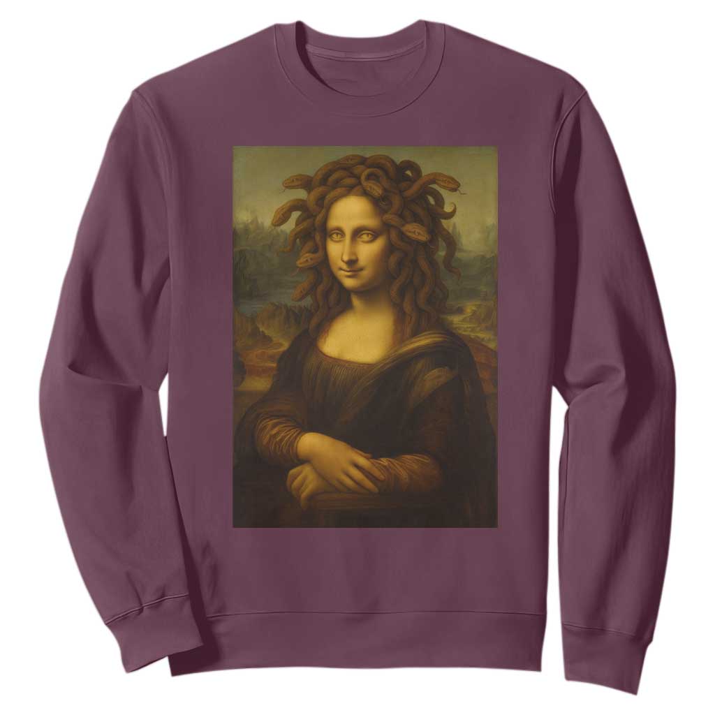 Medusa Mona Lisa Sweatshirt Greek Mythology Ancient TS11 Maroon Print Your Wear