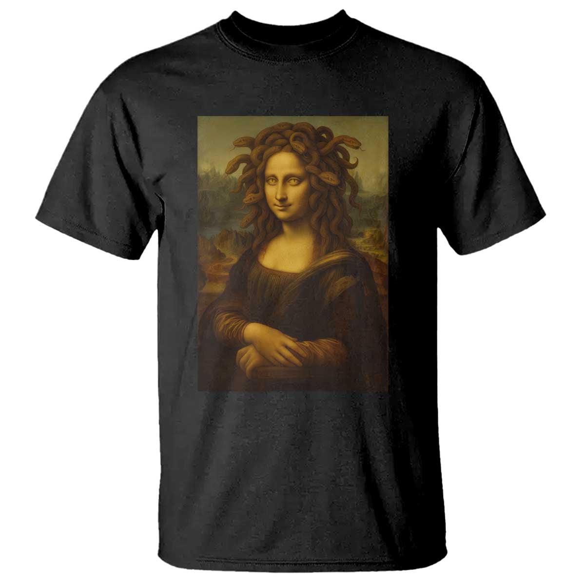 Medusa Mona Lisa T Shirt Greek Mythology Ancient TS11 Black Print Your Wear