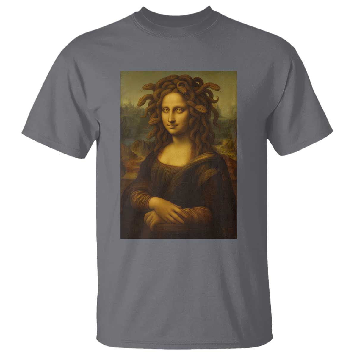 Medusa Mona Lisa T Shirt Greek Mythology Ancient TS11 Charcoal Print Your Wear