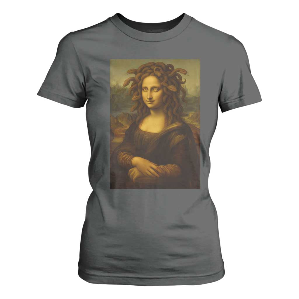Medusa Mona Lisa T Shirt For Women Greek Mythology Ancient TS11 Dark Heather Print Your Wear