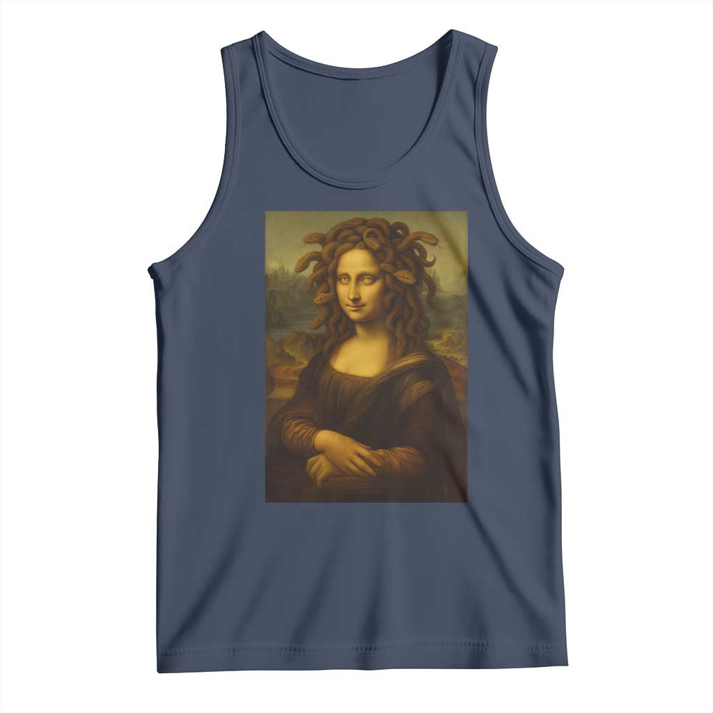 Medusa Mona Lisa Tank Top Greek Mythology Ancient TS11 Navy Print Your Wear