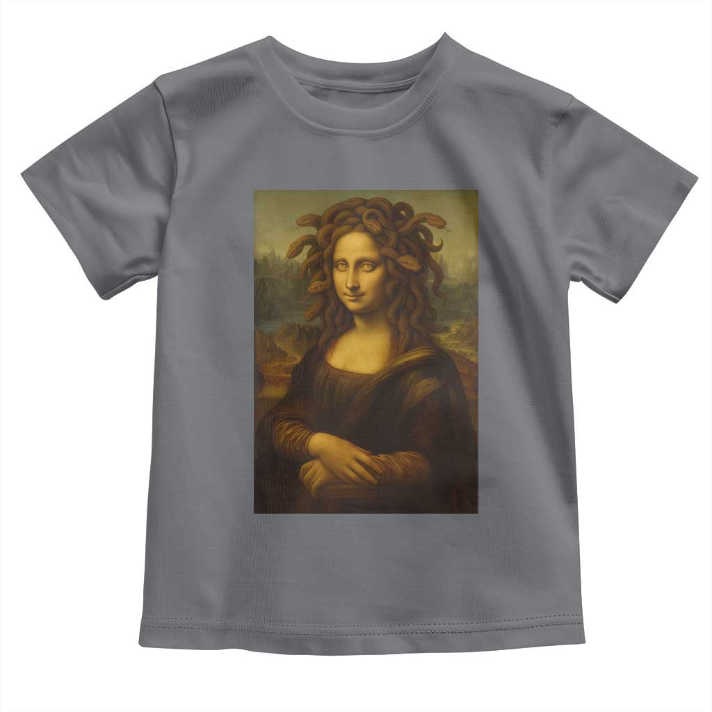 Medusa Mona Lisa Toddler T Shirt Greek Mythology Ancient TS11 Charcoal Print Your Wear