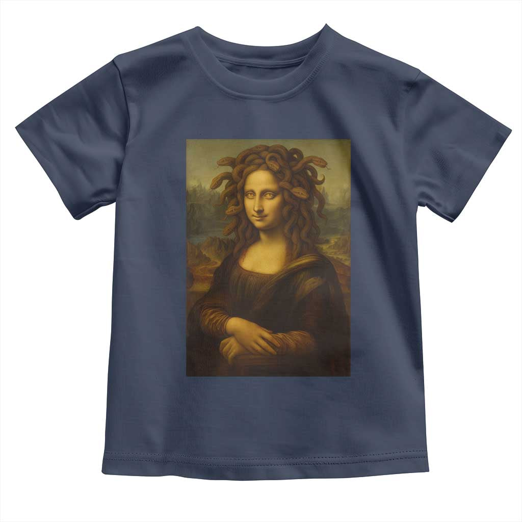 Medusa Mona Lisa Toddler T Shirt Greek Mythology Ancient TS11 Navy Print Your Wear