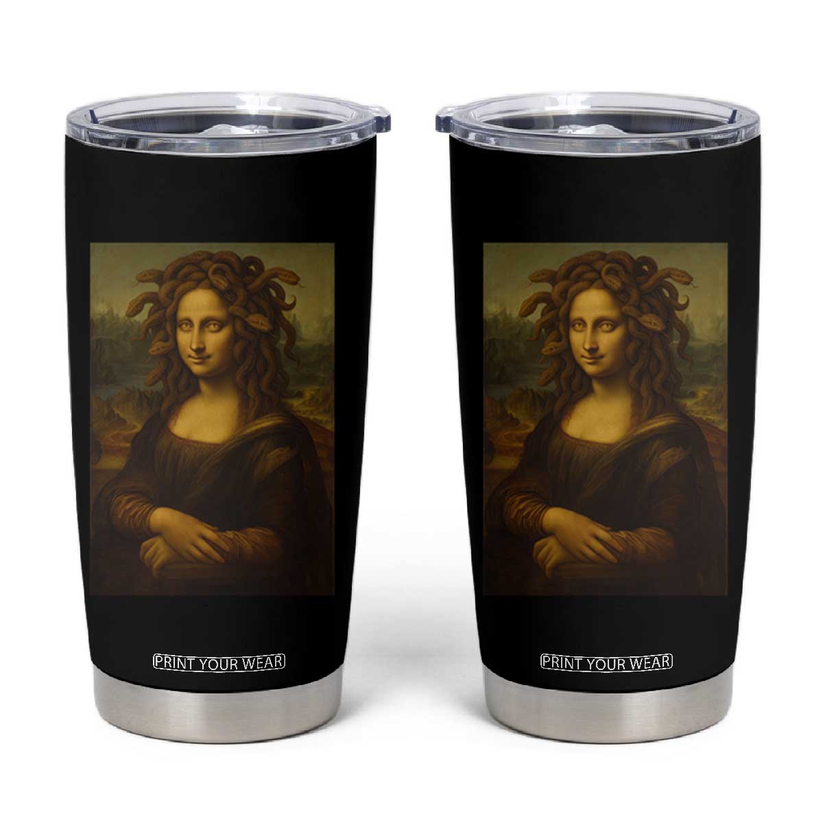 Medusa Mona Lisa Tumbler Cup Greek Mythology Ancient TS11 Black Print Your Wear