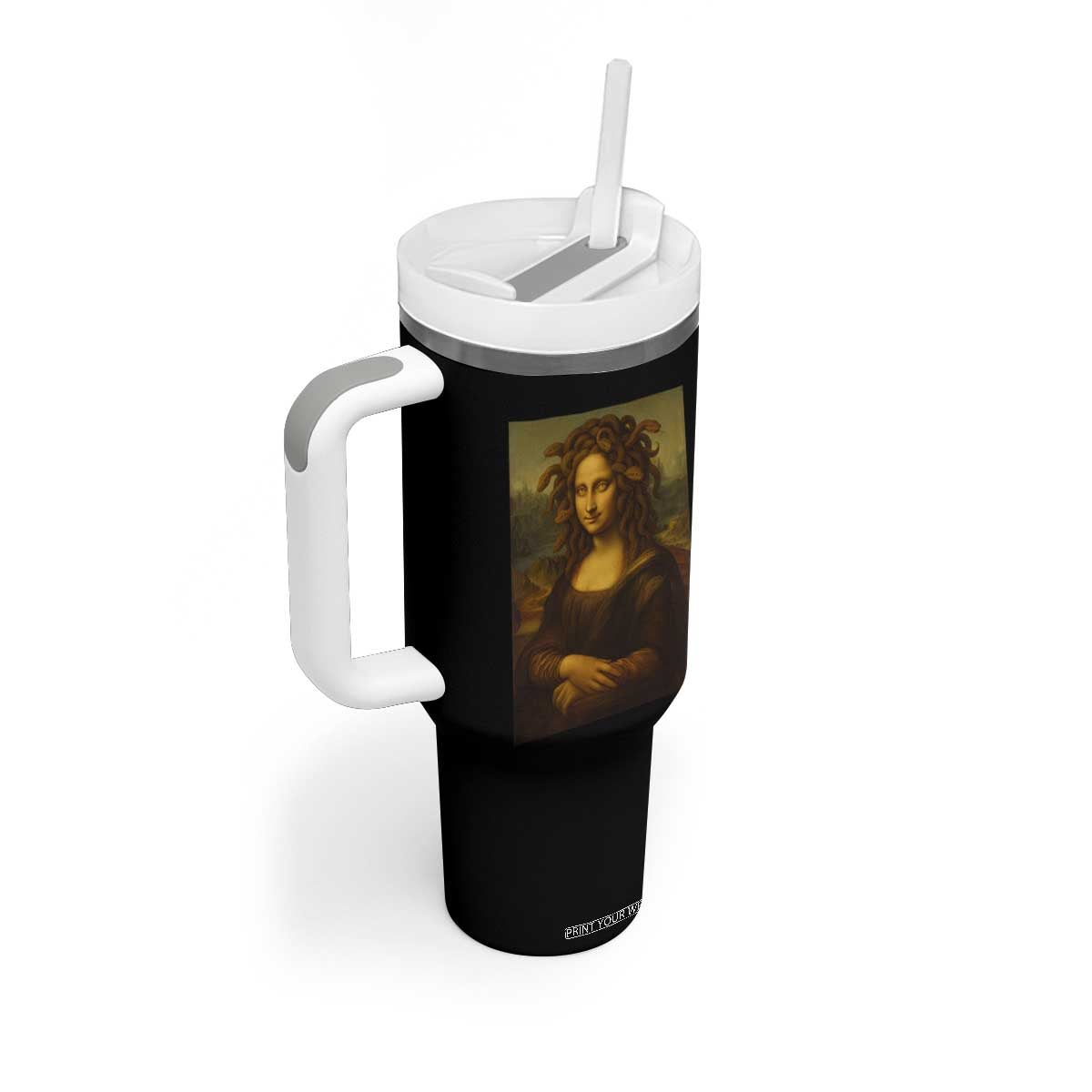 Medusa Mona Lisa Tumbler With Handle Greek Mythology Ancient TS11 Print Your Wear