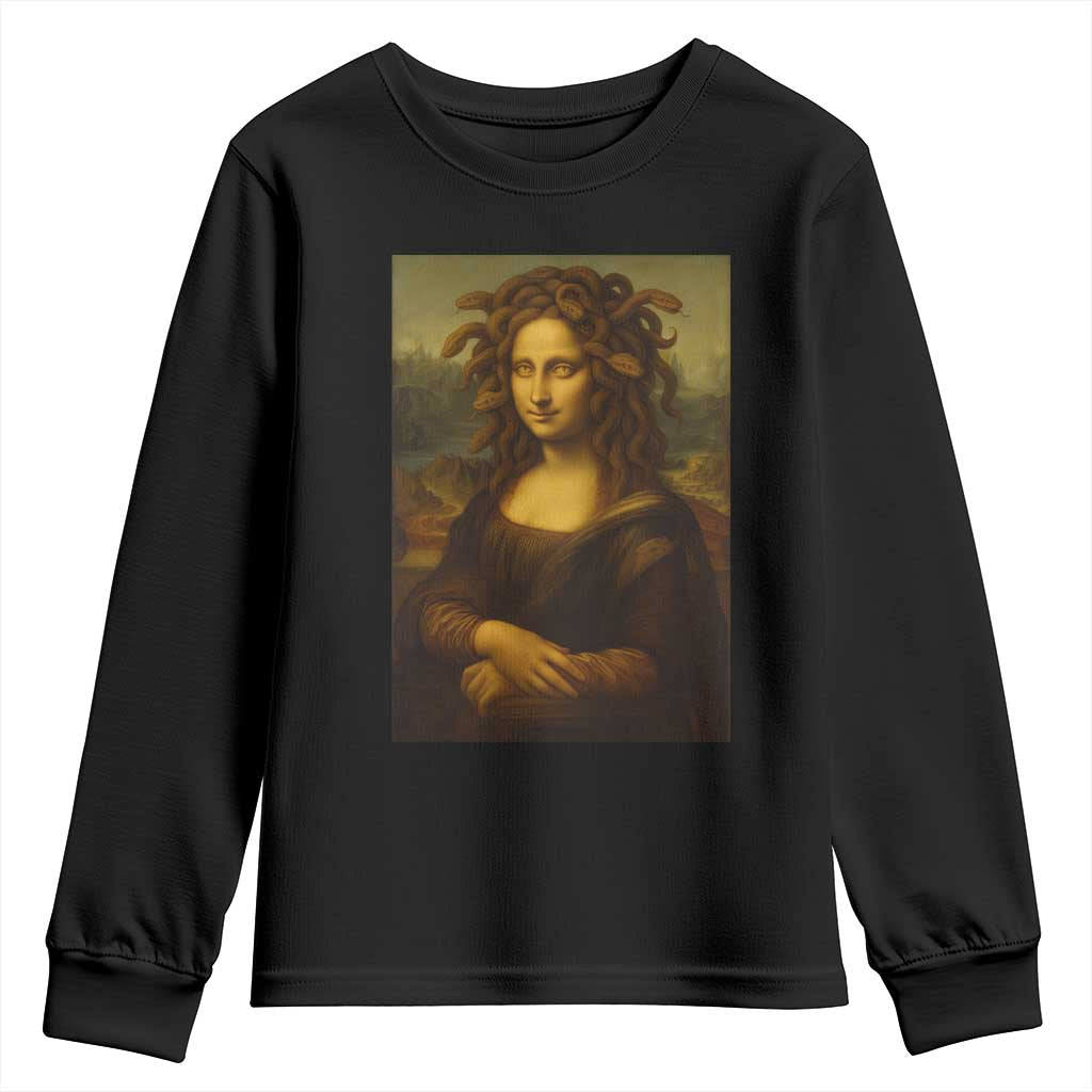 Medusa Mona Lisa Youth Sweatshirt Greek Mythology Ancient TS11 Black Print Your Wear