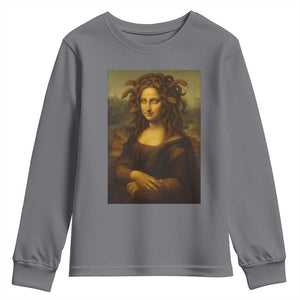Medusa Mona Lisa Youth Sweatshirt Greek Mythology Ancient TS11 Charcoal Print Your Wear
