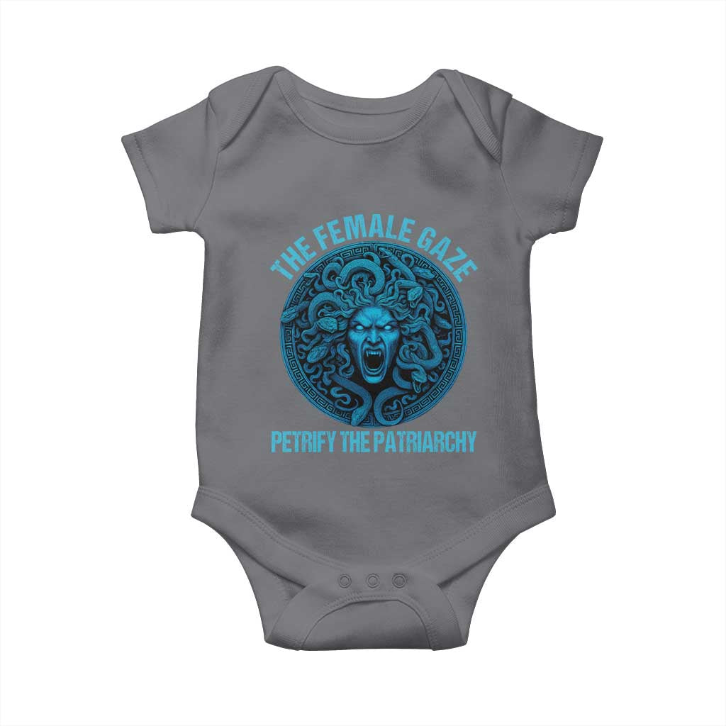 The Female Gaze Petrify The Patriarchy Baby Onesie Medusa Feminist TS11 Charcoal Print Your Wear