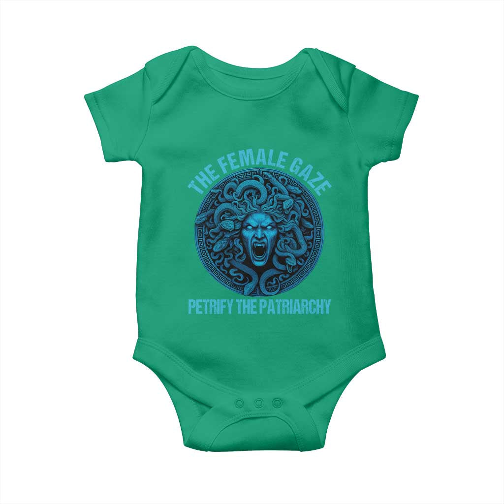 The Female Gaze Petrify The Patriarchy Baby Onesie Medusa Feminist TS11 Irish Green Print Your Wear