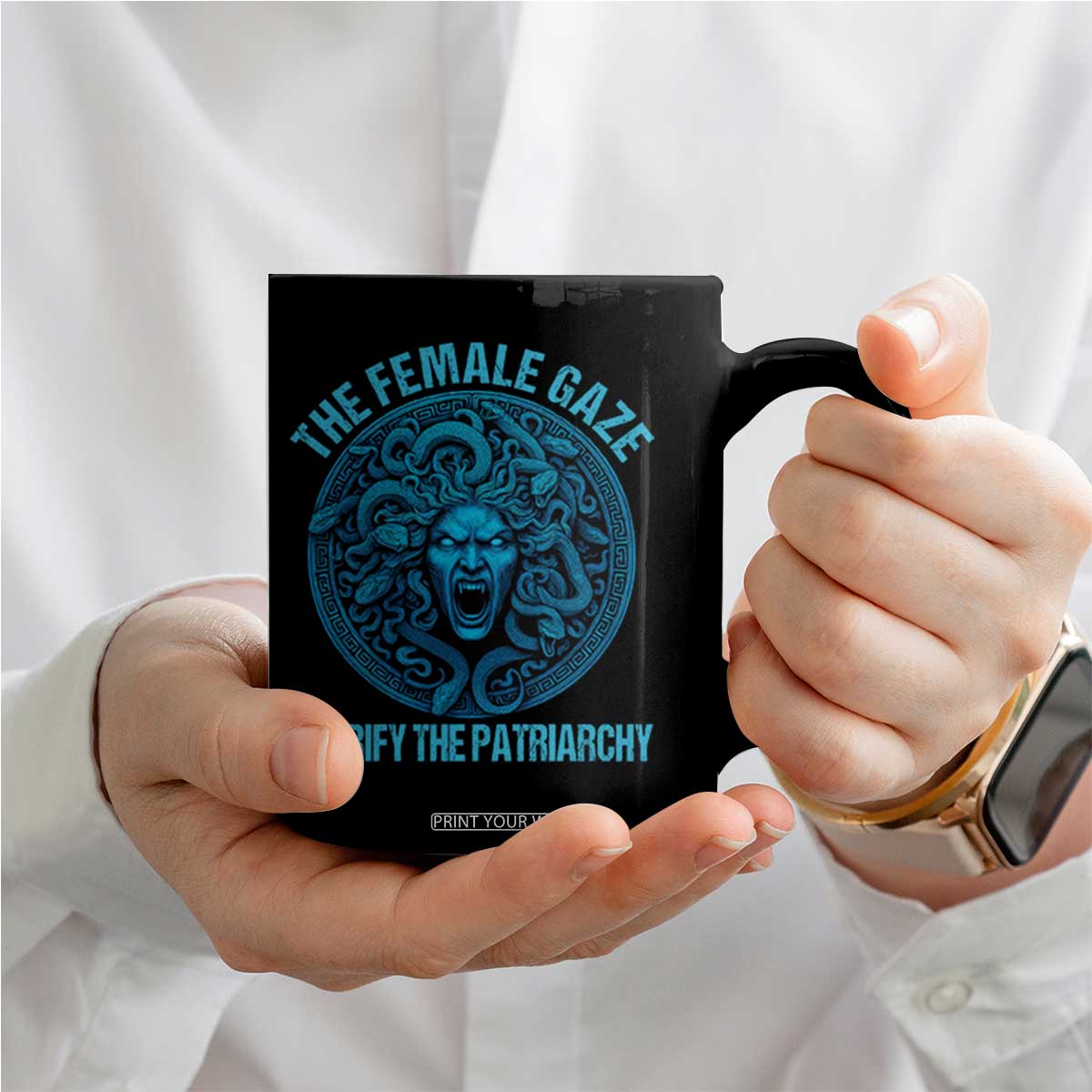 The Female Gaze Petrify The Patriarchy Coffee Mug Medusa Feminist TS11 Print Your Wear