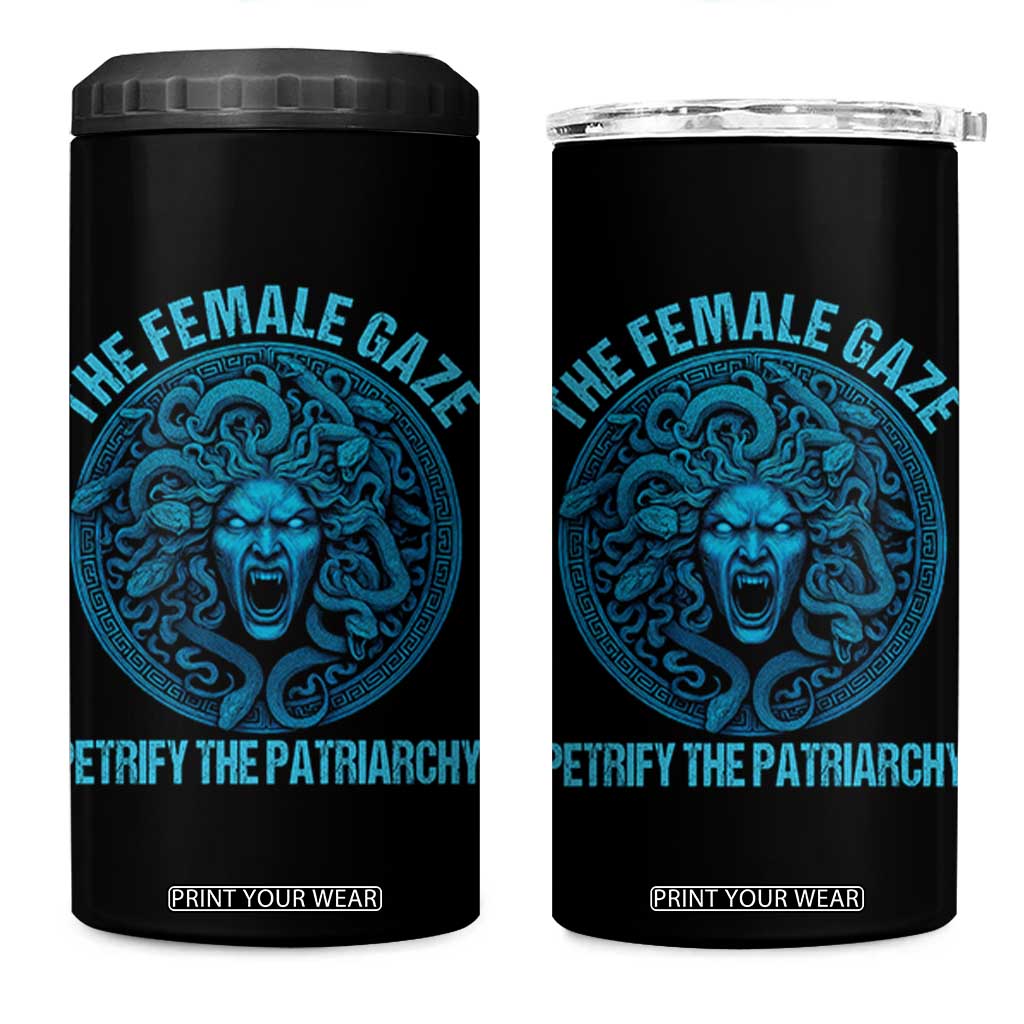The Female Gaze Petrify The Patriarchy 4 in 1 Can Cooler Tumbler Medusa Feminist TS11 One Size: 16 oz Black Print Your Wear